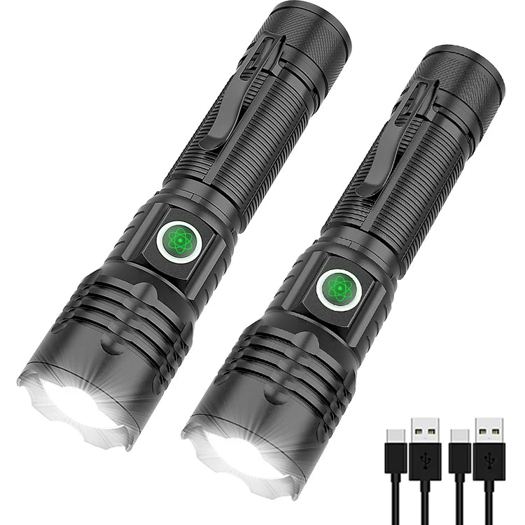 Hot Sale 5 Mode IPX7 Waterproof USB Charging Telescopic Zoom Flashlight Portable Flashlight With Clip Camp Emergency Lighting