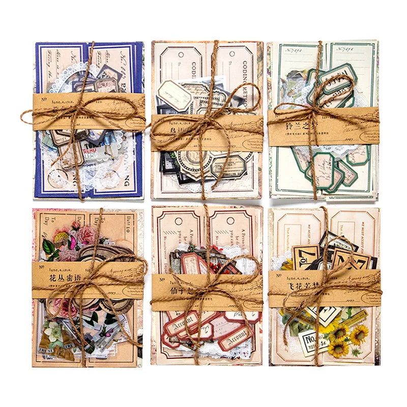 80sheets/pack Material Package Dream Waltz Series Retro English Flower Notebook Note Decorative Base Paper 4Models