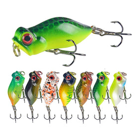 WEIHE Small Popper Fishing Lure 40mm 3.2g Bait Hard Crankbait for Bass Plastic Wobblers Mini Pesca Artificial