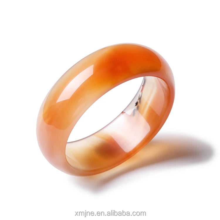 Natural Red Agate Jade Bracelet Carnelian Widened Retro Women'S Bracelet Live Source