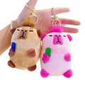 Long Hair Capibala Doll Cute Pufferfish Capybara Plush Keychain Capybara Plush Stuffed Animal Toy Grab Machine Doll Wholesale