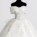 2025 AL1145 Luxury African Civil White Bride Dream ball gown Beaded Shiny One Shoulder Crystal Plus Size Wedding Dress