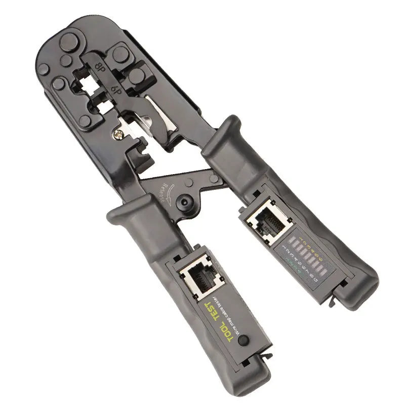 2-in-1 RJ45 Network Cable Crimping Tool 8P6P4P Three-Purpose Tester Ratchet Steel Network Cable Pliers Hand Tool