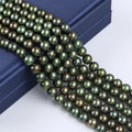Zhuji Pearl Wholesale Natural 9-11mm Freshwater Pearl Strands DraK Green Edison Loose Pearls for Sale