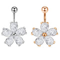 Belly Button Rings Surgical Steel 14G CZ Navel Ring Barbell for Women Girls Body Piercing Barbells Jewelry