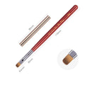 Baowang BW22-06 Professional High Quality Flat Oval Nail Art Brush Set Red Makeup Series Resin Handle Nylon PA UV Gel Brush