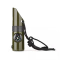 Outdoor 7-in-1 Multifunctional Portable Whistle Survival Whistle Life-saving Whistle with LED Light Thermometer Compass