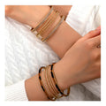 Exaggerated Fashion Leopard Leather Alloy Open Bracelet Punk New Bracelet Set Jewelry Wholesale
