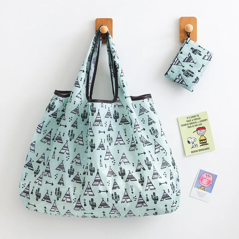 New wholesale custom logo print Polyester Promotional cheap recycle foldable reusable portable Grocery eco shopping Bags stock