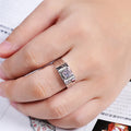 MA YIN FANG Factory Custom Wholesale Men's 925 Sterling Silver Platinum Plated Moissanite Anniversary Rings MegaBDM