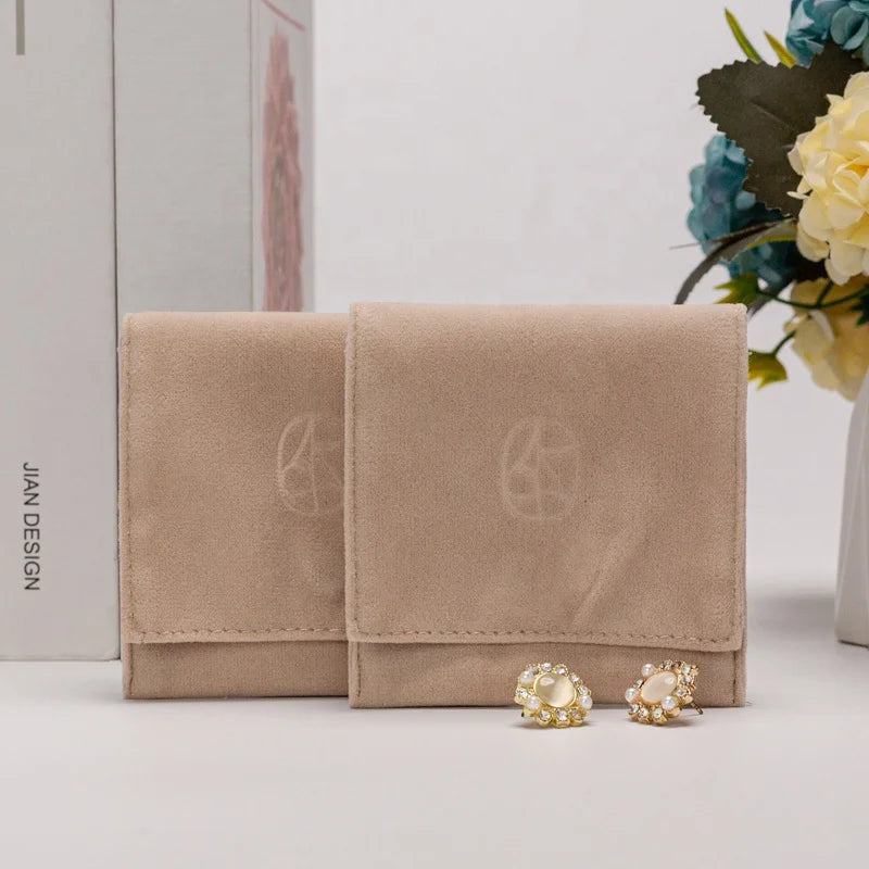 Customize New Design Suede Velvet Jewelry Bag for Earrings Necklace Rings Gift Packing Pouch