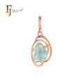 FJ Fallon Fashion Jewelry Solitaire Pendant Plated in Rose Gold Brass Based