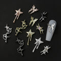 NEW Nail Accessories Star Butterfly Silver Charms Metal Gold Jewelry Alloy 3D Nail Art Decorations