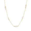RINNTIN GPN57 Cultured FreshWater Pearl Dainty Necklace 925 Silver Gold Plated Minimalist Necklace Bridal Wedding Necklace Gift