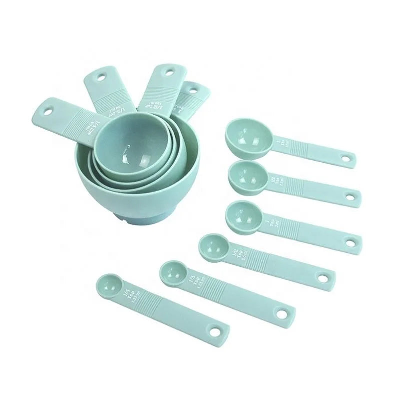 10Pcs Plastic Baking Measuring Tools Plastic Measuring Cup and Spoon Set
