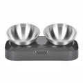 Stainless Steel Pet Bowl Cat Double Bowls With Raised Stand Non-slip Cat Food Water Dog Bowls Neck Care Dog Feeder Pet Supplies
