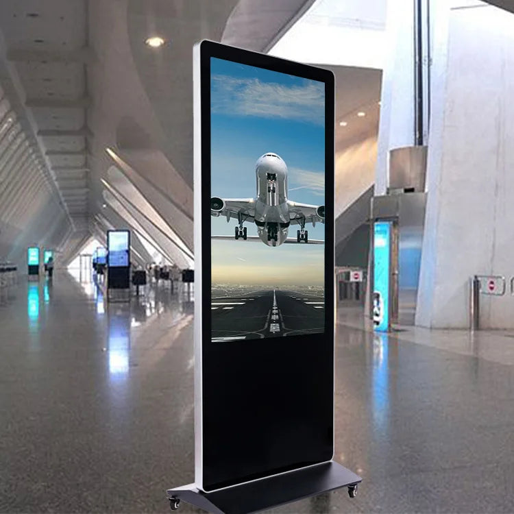 Vertical Interactive IP65 LCD Digital Signage with Face Recognition Camera 49inch for Airport Wayfinding & Welcome Display