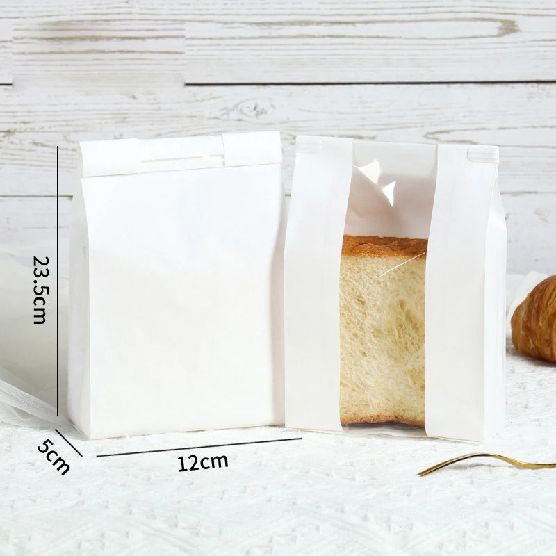 Food Kraft Custom for Bags Packaging Board Shopping Packing Grade Greaseproof Package Eco Baking Bakery Made Bread Paper Bag