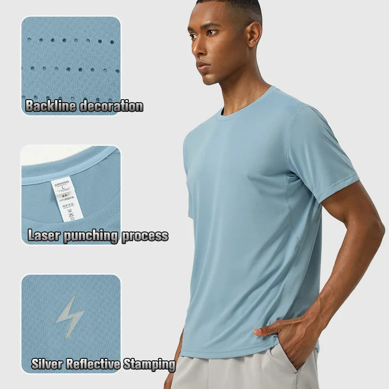 RTS Casual Wholesale Tee Sports Running Quick 90 GsmTshirt 100% Polyester Breathable Mens Fitness Gym T-shirts