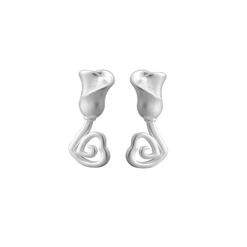 REETI 925 Sterling Silver Flowers Stud Earrings for Women Elegant Wedding Jewelry