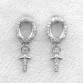 Sterling Silver 6*8mm Semi Mount Stud Eardrops Empty Frame Support Blank Setting S925 Base Without Center Stone DIY for Inlay