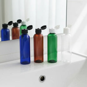 4oz 120ml PET Amber Plastic Bottle with Pump Sprayer and Screen Printing for Skin Care Serum & Lotion