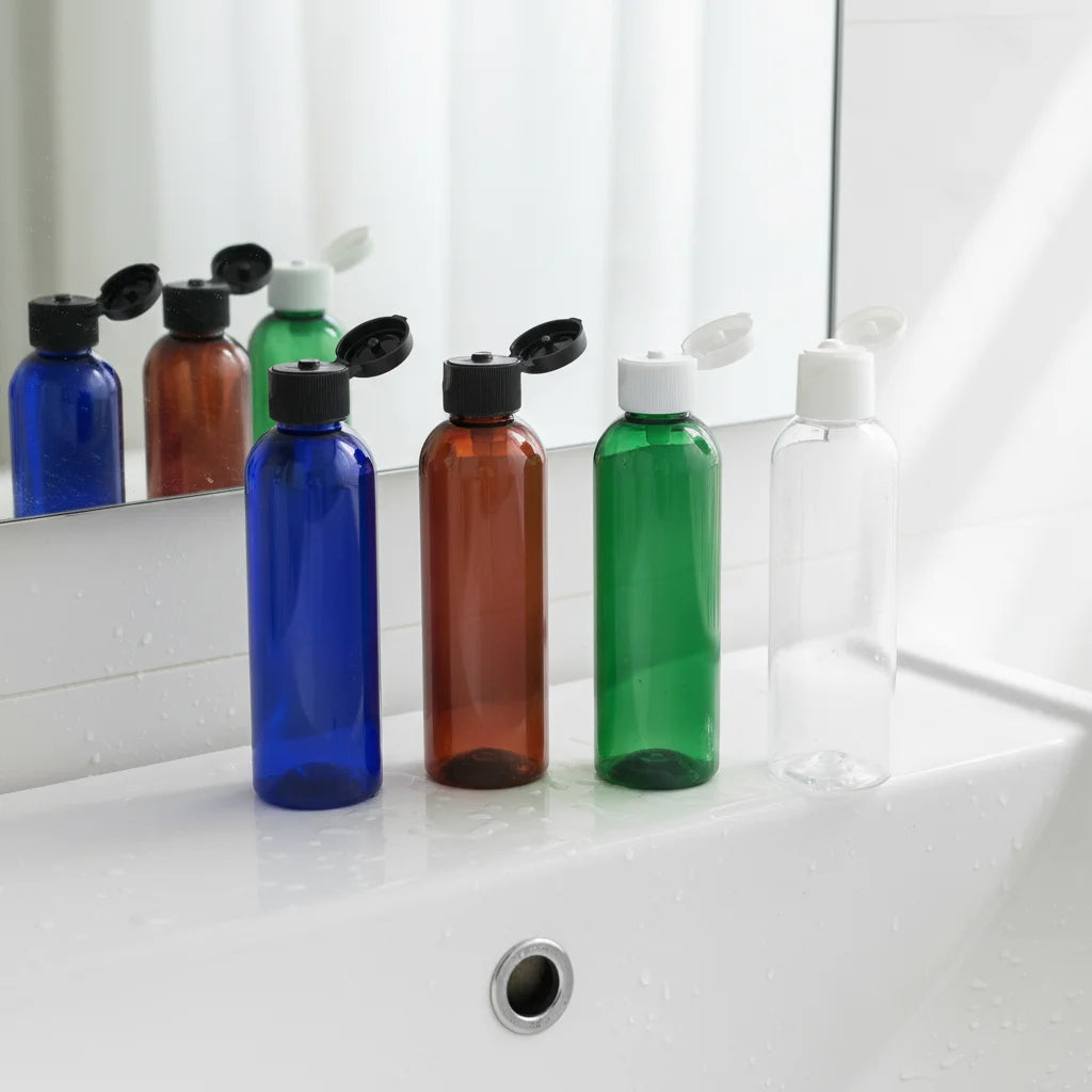 4oz 120ml PET Amber Plastic Bottle with Pump Sprayer and Screen Printing for Skin Care Serum & Lotion