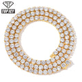 3mm-5m Icy Spring Clasp Tennis Chain Fashion Jewelry Necklace Brass 18K Gold Plated 3A CZ Shiny Necklace Women Diamond Chain