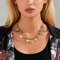 Cute Multi Pendants Bow Knot Peach Heart Necklaces for Women Trendy Ladies Daily Cross Chain Chokers Fashion Jewelry Accessories