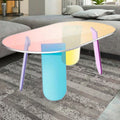 Nordic Design Modern Light Luxury Rainbow Convertible Coffee Table Acrylic Frame Transparent Acrylic Top Living Room Furniture