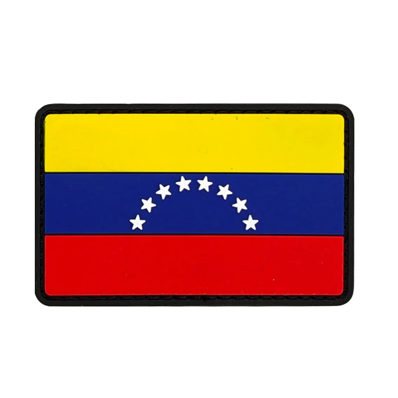 Venezuelan Flag PVC Rubber Patches  With Hook Stock