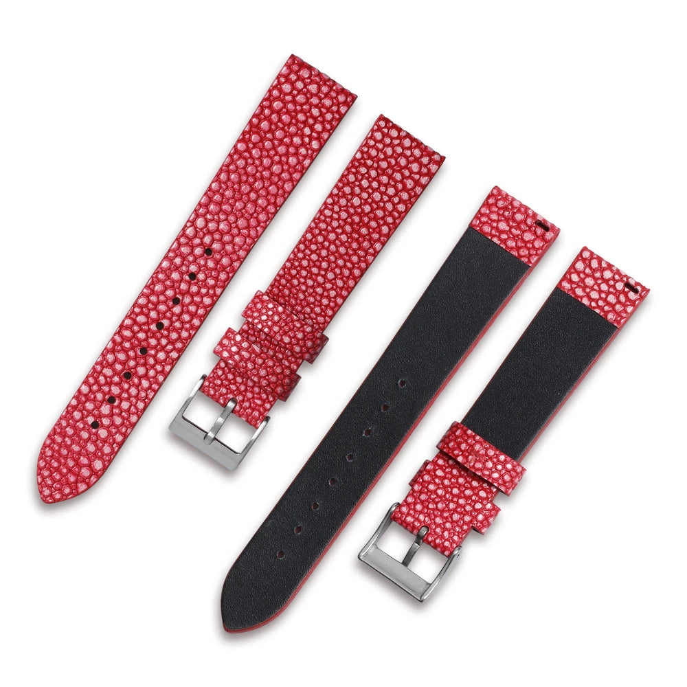 Top Grain Cow Leather High Quality Red Leather Watch Strap 18mm Watch Band for Women's Watches