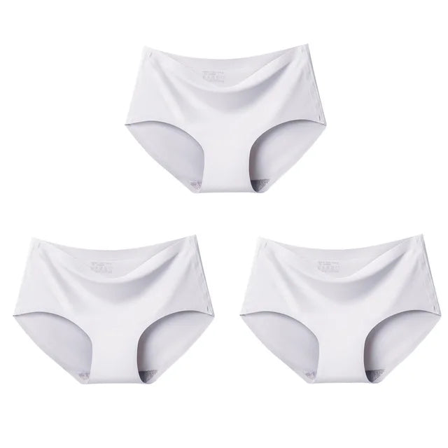 Women's Comfortable One Piece Bikini Underwear Low-Rise Invisible Panty with Ice Silk Seamless Spandex Ladies' InvisiPanty