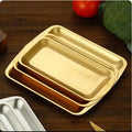 Barbecue Desserts Fruit  Japanese Sushi Flat Plates Square Food Trays Stainless Steel Dishes and Dinner Plates