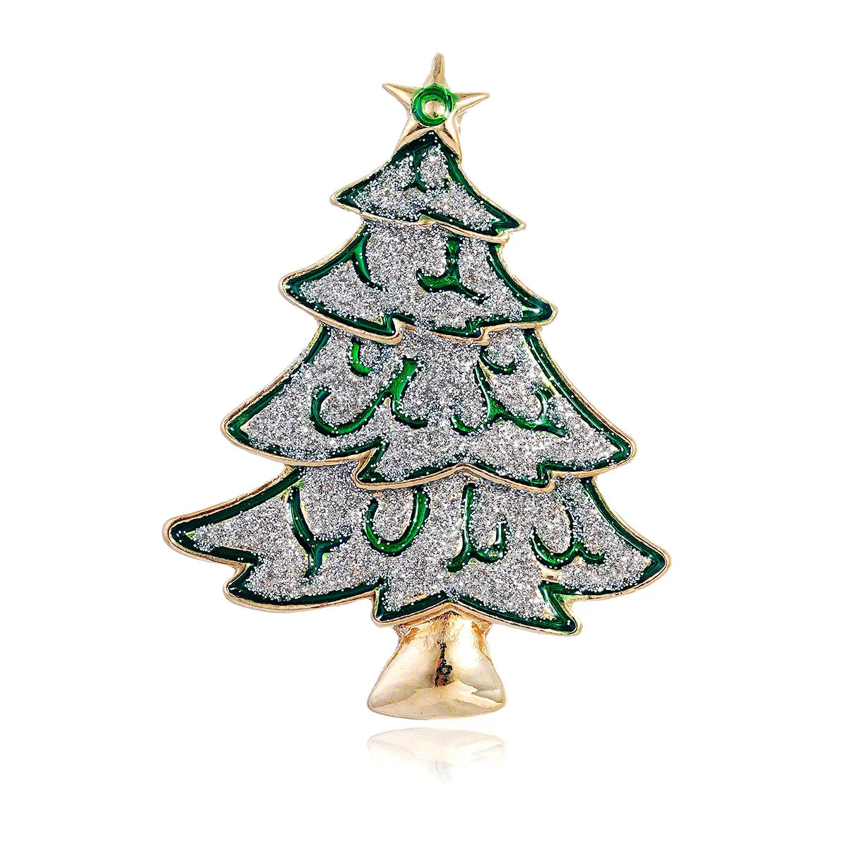 2025 New Design Metal Shiny Enamel Christmas Tree Brooches Pins for Christmas Clothes Accessories