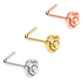 Fashion Stainless Steel Nose Piercing Jewelry with Rose Flower Charm Stud