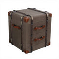 Customized Industrial Style Multifunctional Antique Denim Fabric Nightstand Bedside Table Cabinet Drawers Apartment Hospital
