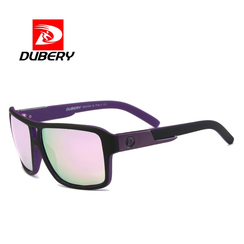 DUBERY 2026 Hot Sale Wholesale Price UV400 Polarized Triangle Sunglasses for Men Blue/Transparent/Red Frame PC Material
