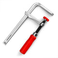 F Type Track Clamp with Wooden Handle Alloy Steel Metric Adjustable Red Polished 13.5x6.5mm Rail MaxTool Woodworking Tool