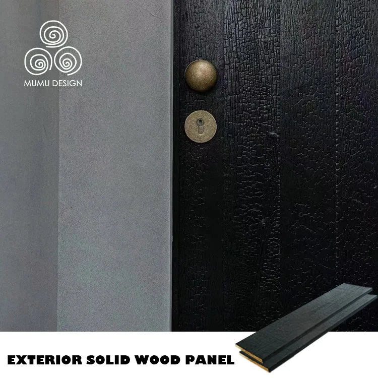 MUMU Home Stay Balcony 3D Yakisugi Shou Sugi Ban Burnt Wood Decorative Laminate Wall Covering Panels