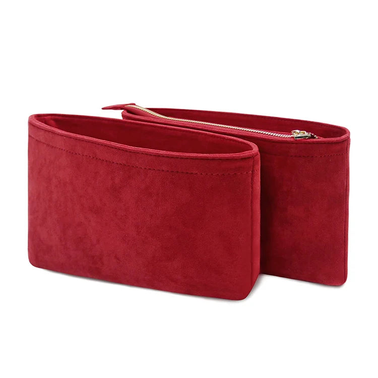 Factory Price Multi-functional Suede Velvet  Handbag Inner Insert Bags Tote Purse Organizer