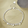 New Arrival Sparkling Star Silver Bracelet Korean Style Exquisite Double Layer Chain Bracelet for Women