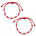 Factory Custom Handmade 7 Knots Adjustable Red Rope Strand Bracelet Classic Geometric Unisex Couple Gift