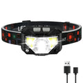 LED Rechargeable USB Type-C Charging Motion Sensor Red Light Camping Outdoor Headlamp with Lithium Ion Battery