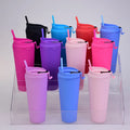 2022 New Product 24oz Double Wall Plastic Matt Tumbler with Lid