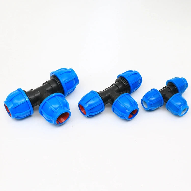 PE Pipe PP Compression Fitting PN16 Light Blue Straight Coupling Joint