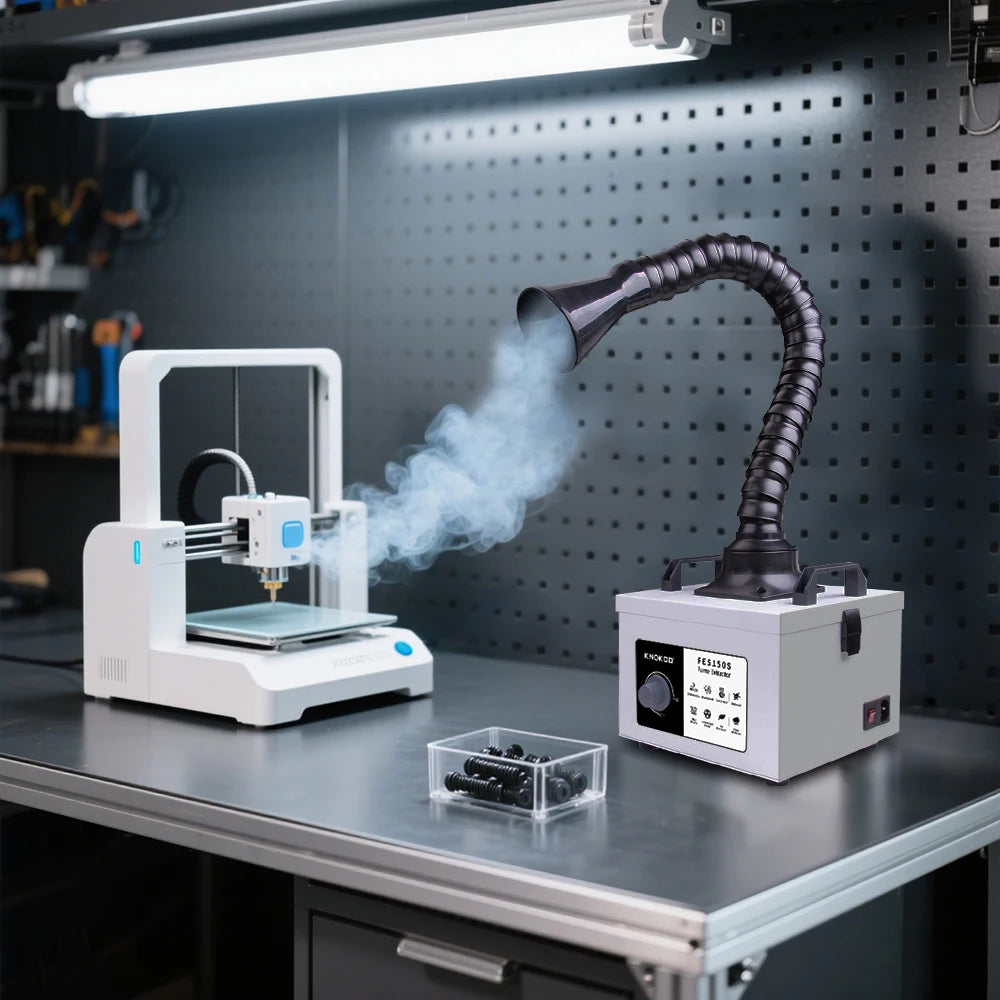 KNOKOO Small Soldering Laser Fume Extractor Desk Air Purifier Filter Smoke Evacuator for Laser Welding and 3D Printing