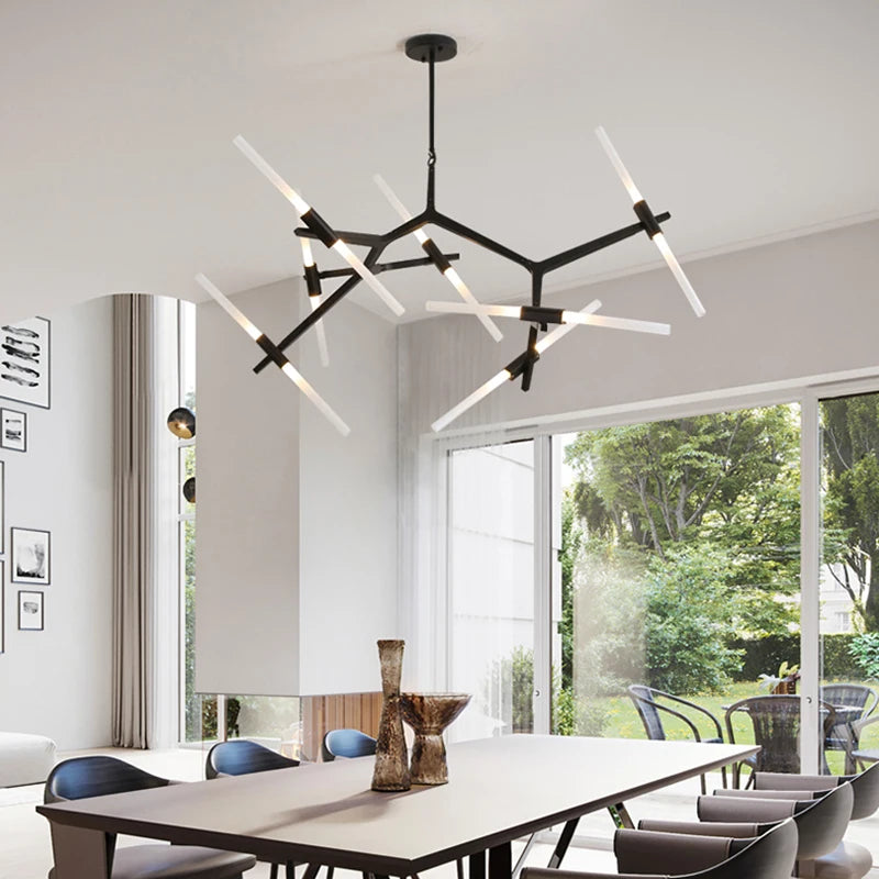 Nordic Living Room Zigzag Tree Chandelier Post-modern Light Luxury Decoration Industrial Wind Clothing Store bar Lamps
