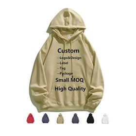 High Quality 350gsm 100% Cotton French Terry Embroidered Pullover Oversized Tie-Dyed Solid Autumn Eco-Friendly Hoodies