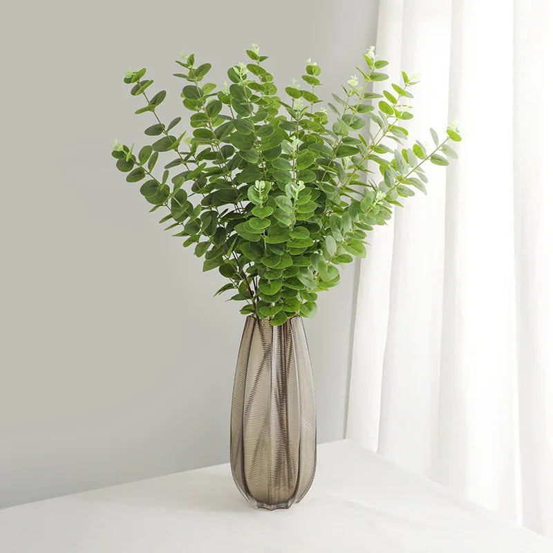 Y0004 Wholesale Handmade Real Touch Artificial Eucalyptus Branches Leaves High Quality 3 Branches Plant Home Mother's Day